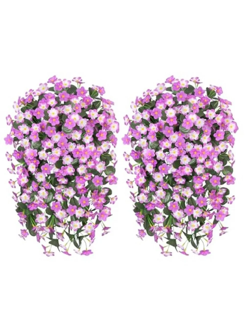 Artificial Silk Orchid Vines 2pc Faux Flowers Outdoor Decor UV Resistant Fuchsia